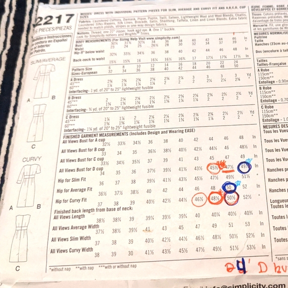 Simplicity 2217 Amazing Fit collection size 16,18,20,22,24 pattern only - Picture 2 of 2